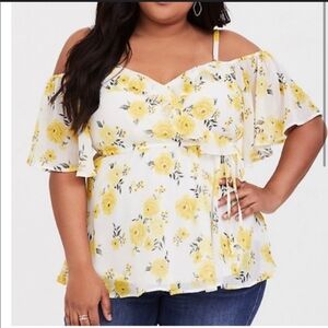Torrid floral flowy cold should blouse aiW 1 xl‎